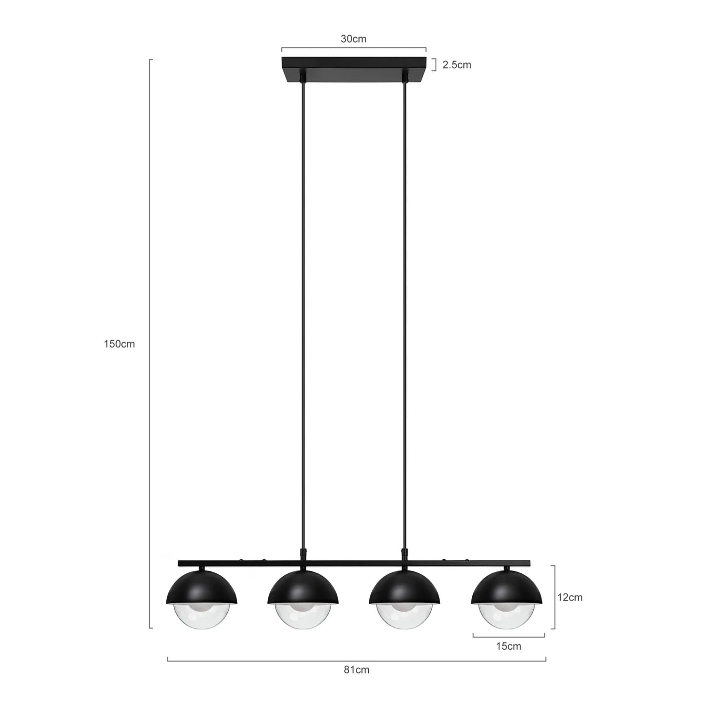 Modern Globe Pendant Light – 4-Light Adjustable Chandelier