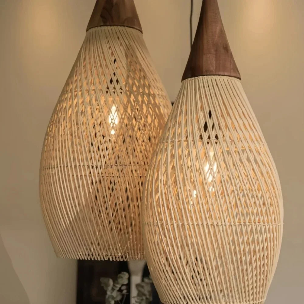 Natural Woven Rattan Ceiling Lamp