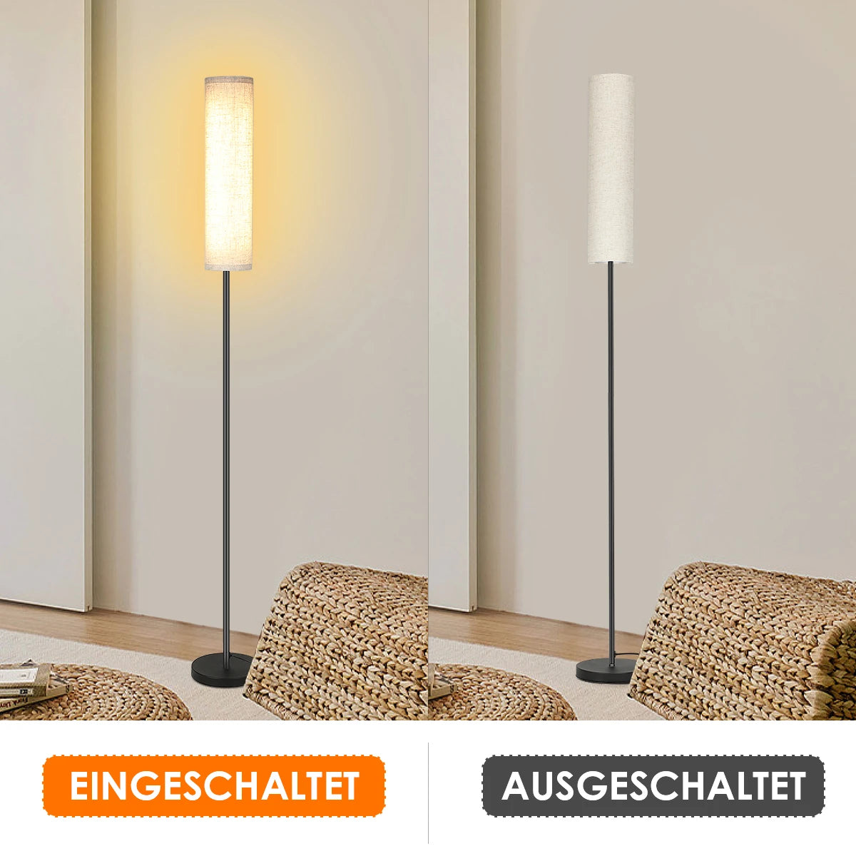 Modern Fabric Floor Lamp for Living Room & Bedroom