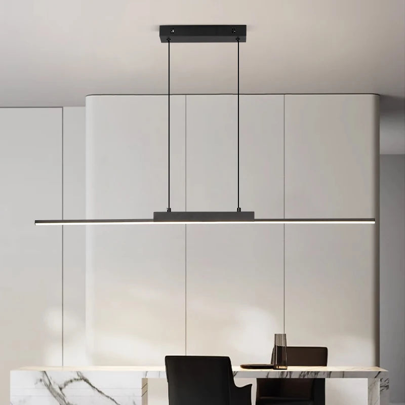 Minimalist Long LED Pendant Light for Dining Room & Kitchen