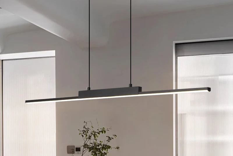 Minimalist Long LED Pendant Light for Dining Room & Kitchen