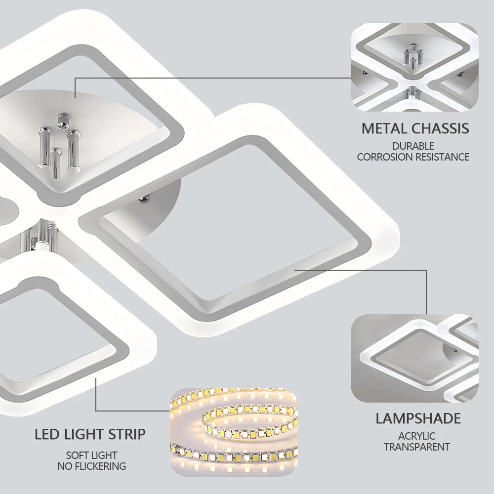 Modern Square Acrylic Ceiling Pendant Light