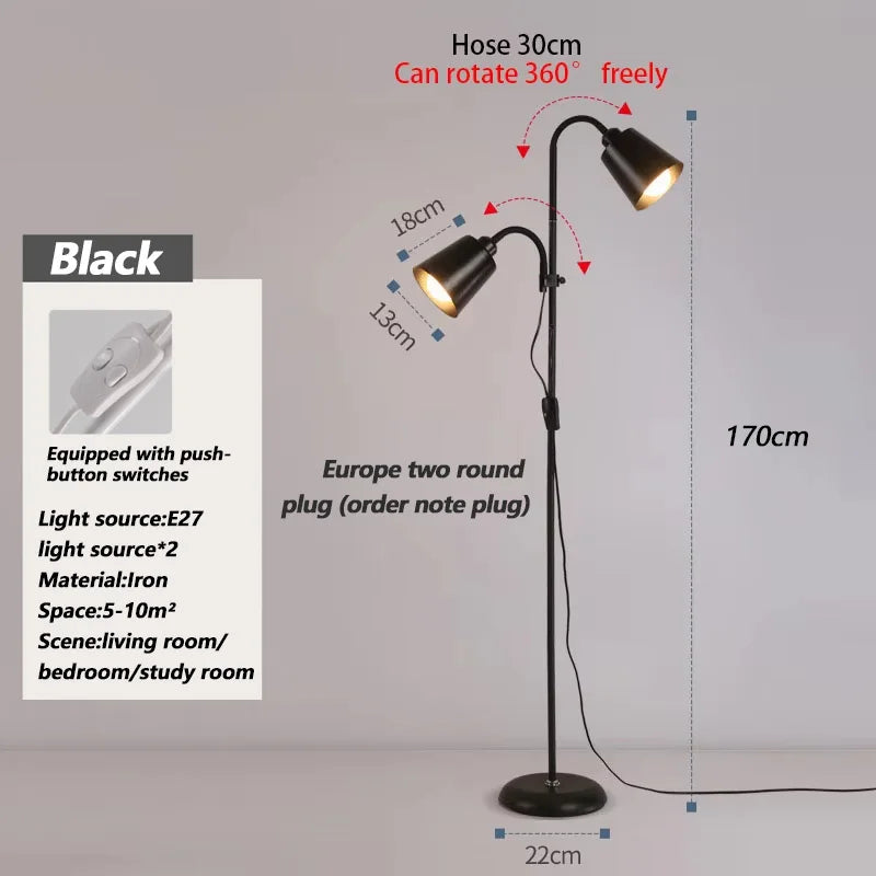 Modern Adjustable LED Floor Lamp – E27 Socket