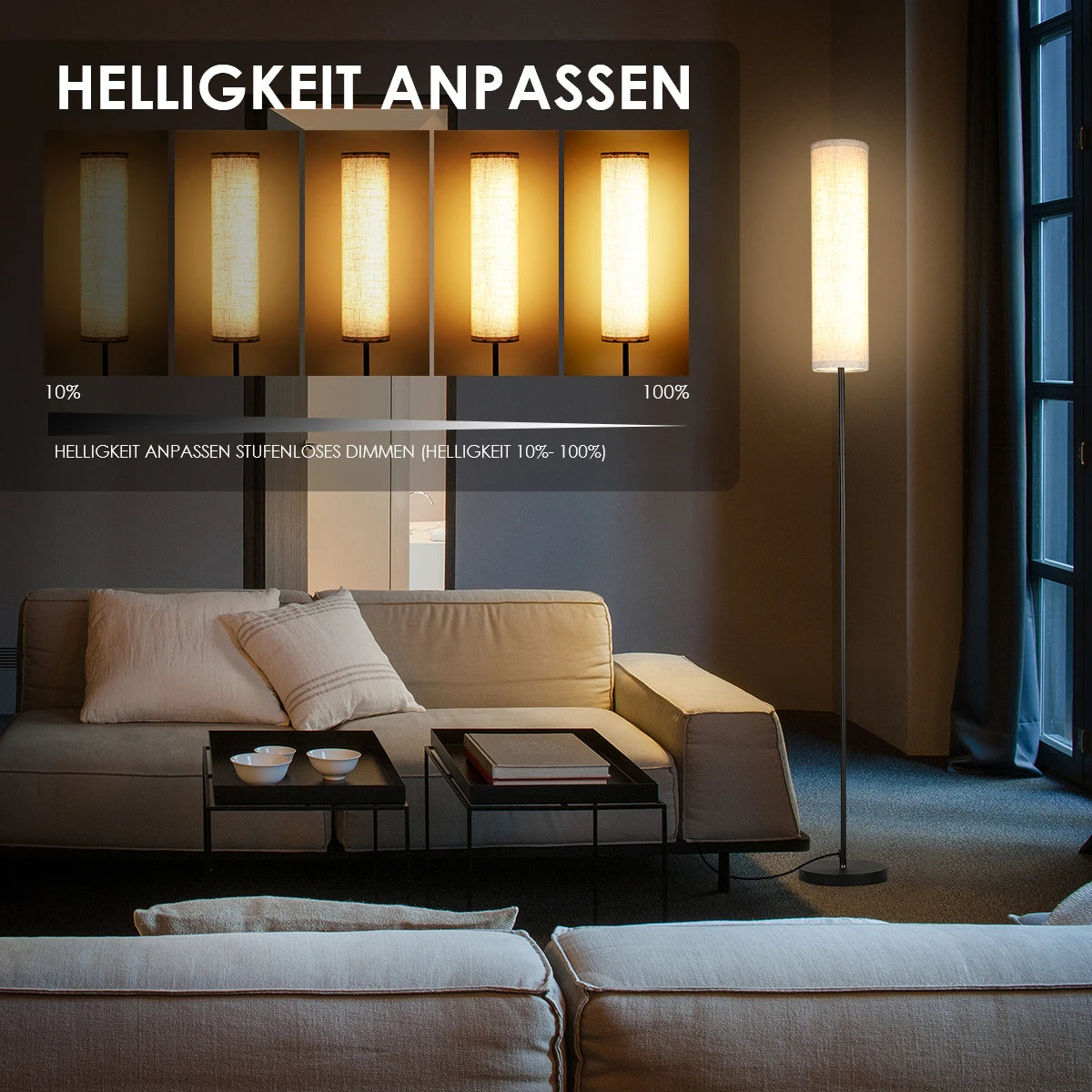 Modern Fabric Floor Lamp for Living Room & Bedroom