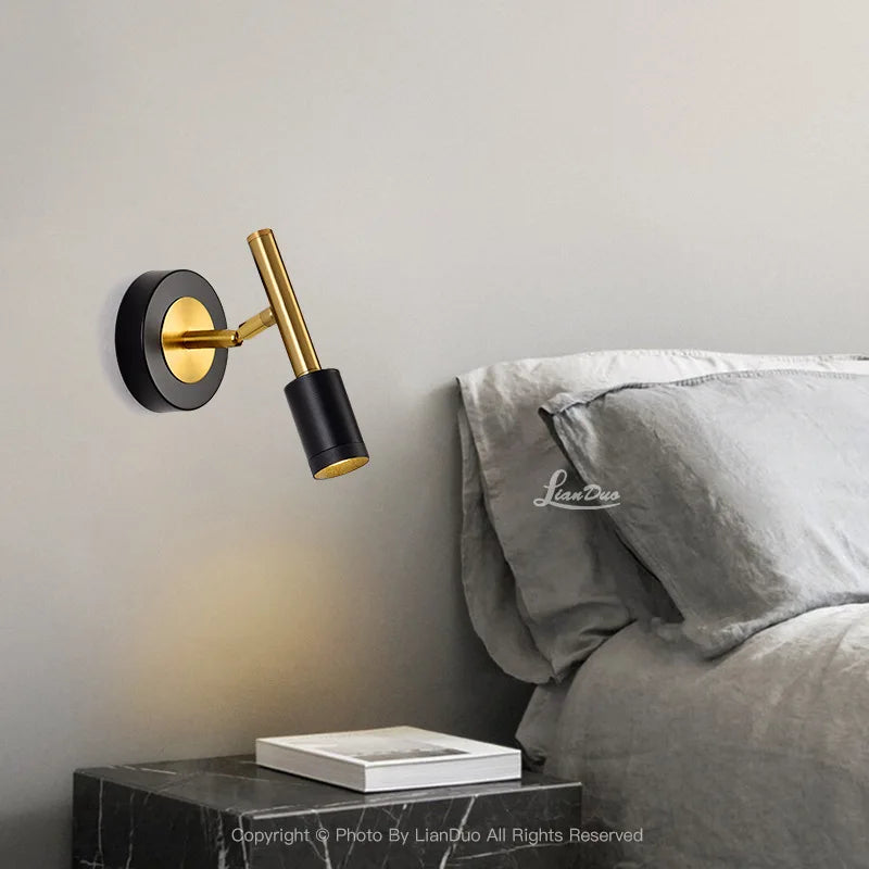 Retro Style Nordic Rotatable Wall Lamps KINLAMS Minimalist Fixture