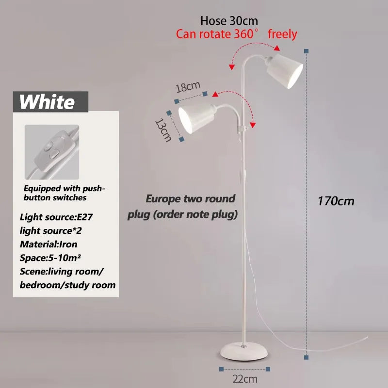 Modern Adjustable LED Floor Lamp – E27 Socket