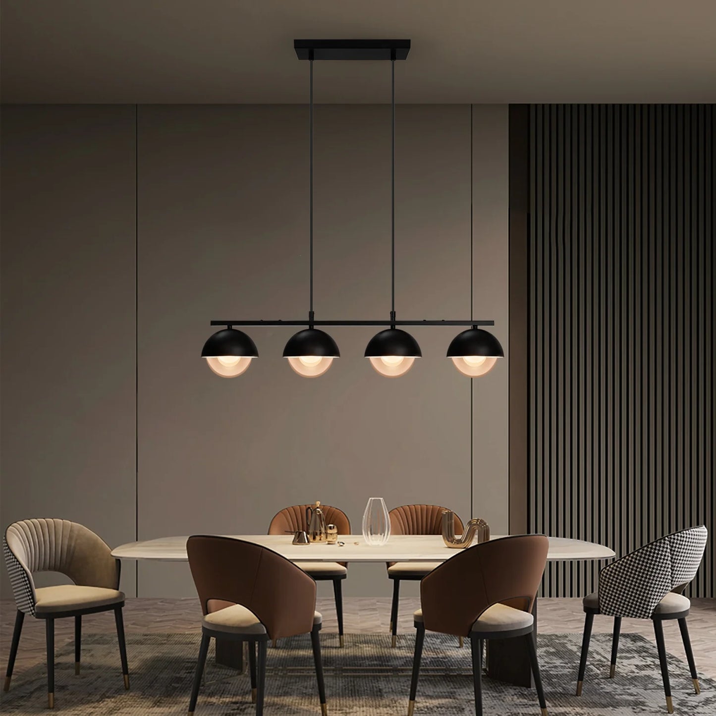 Modern Globe Pendant Light – 4-Light Adjustable Chandelier