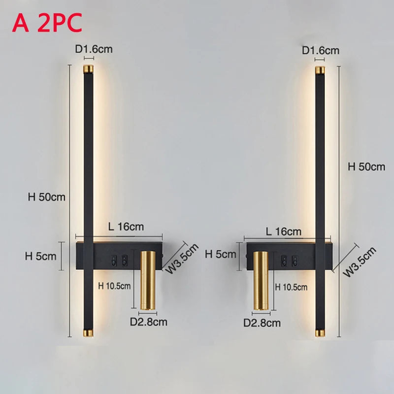 Modern Wall Sconce LED Aluminum for Bedroom or Living Room