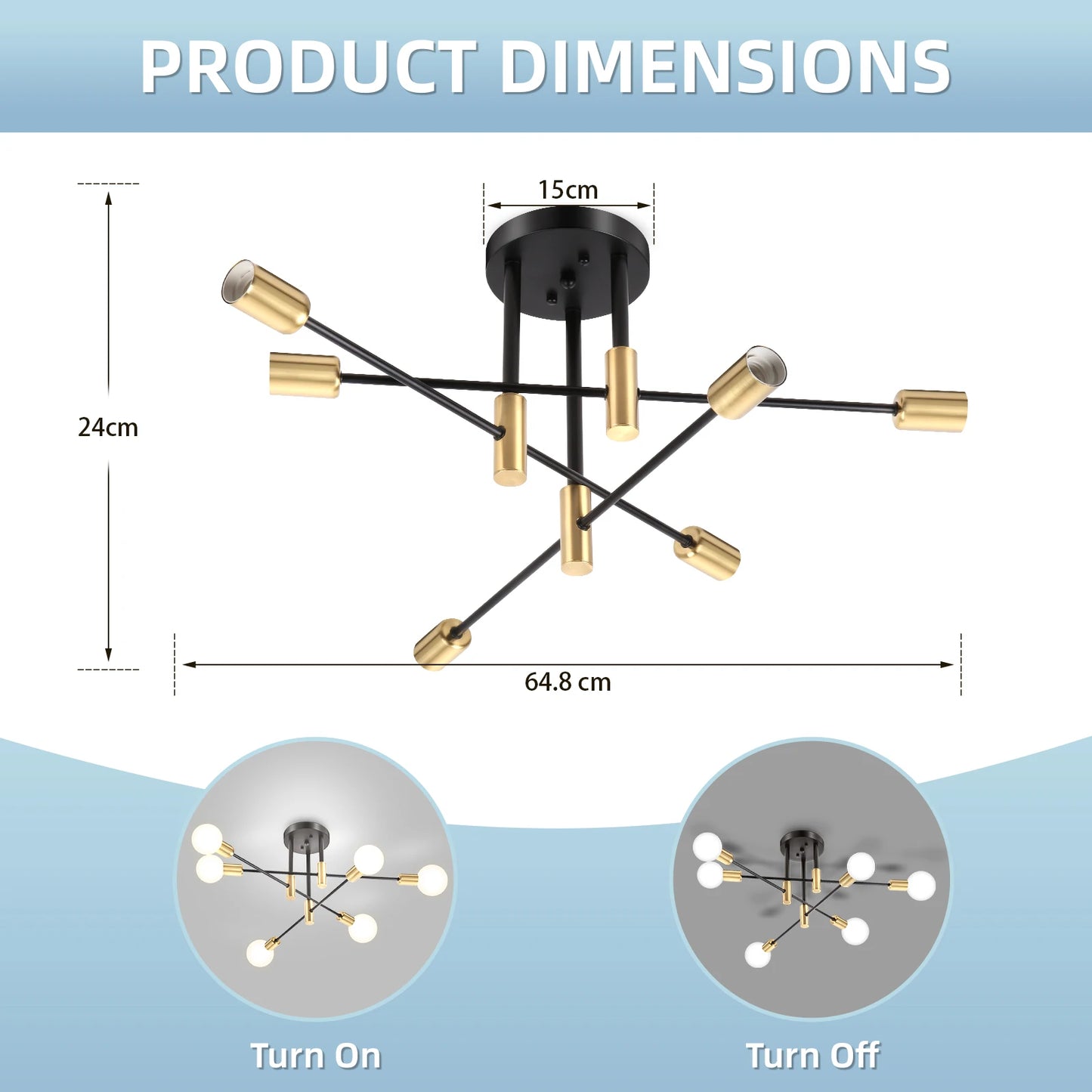 Modern Black/Gold Pendant Lamp Fixture
