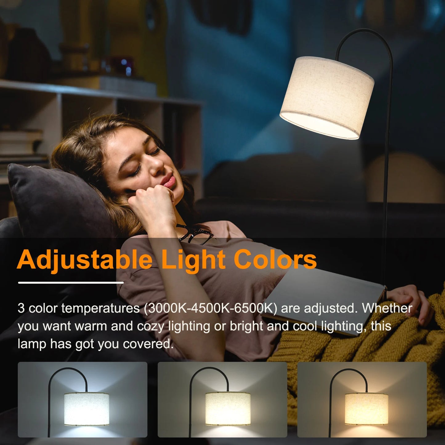 Tall LED Floor Lamp – 3 Color Temperatures