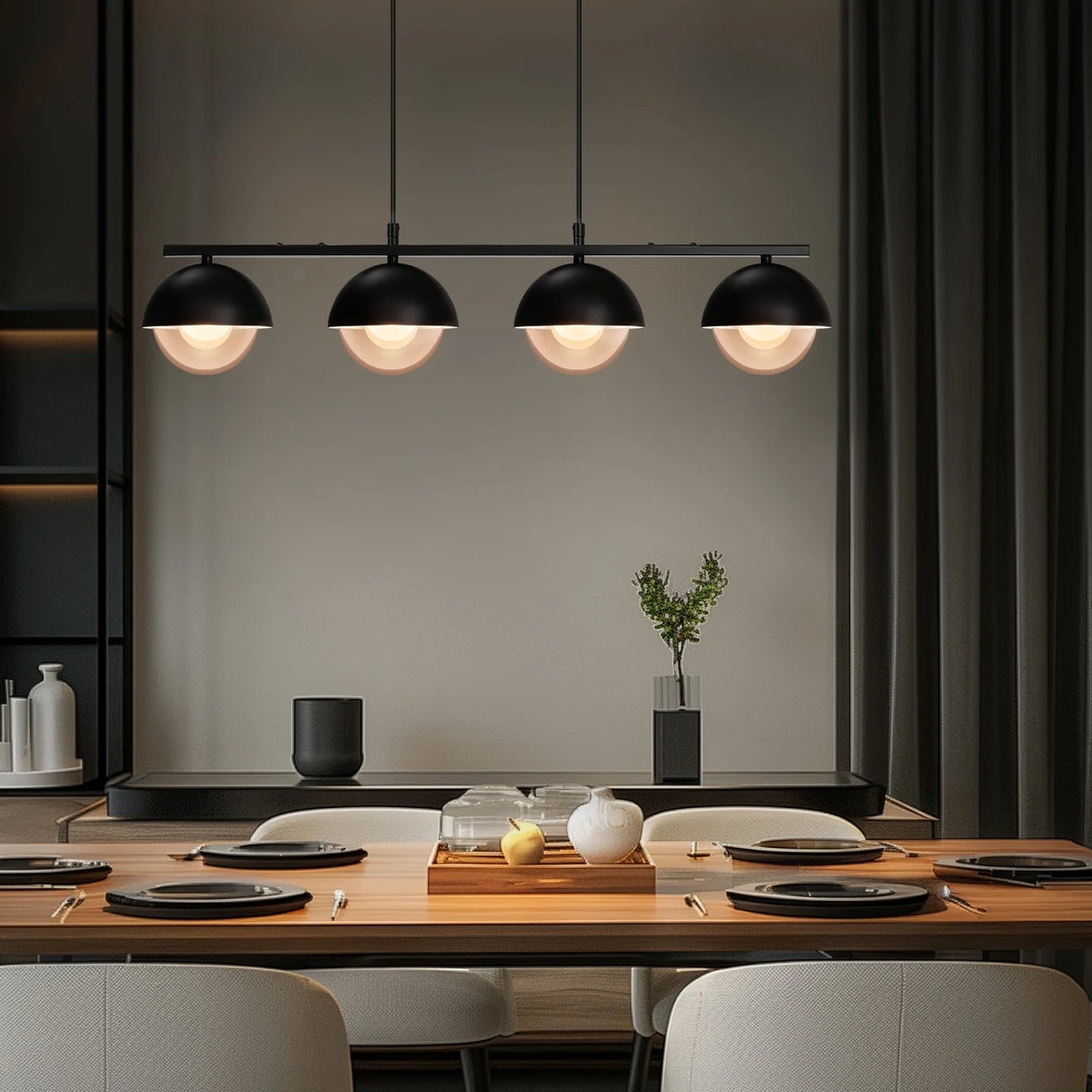 Modern Globe Pendant Light – 4-Light Adjustable Chandelier