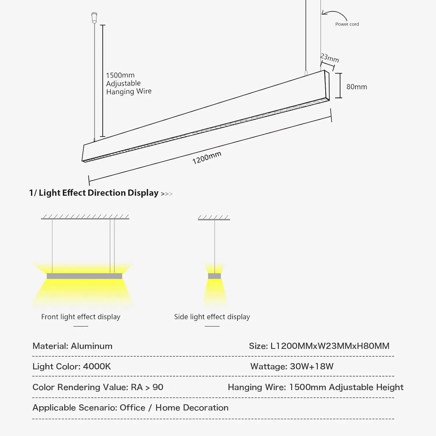 Minimalist LED Hanging Lamp for Office & Home