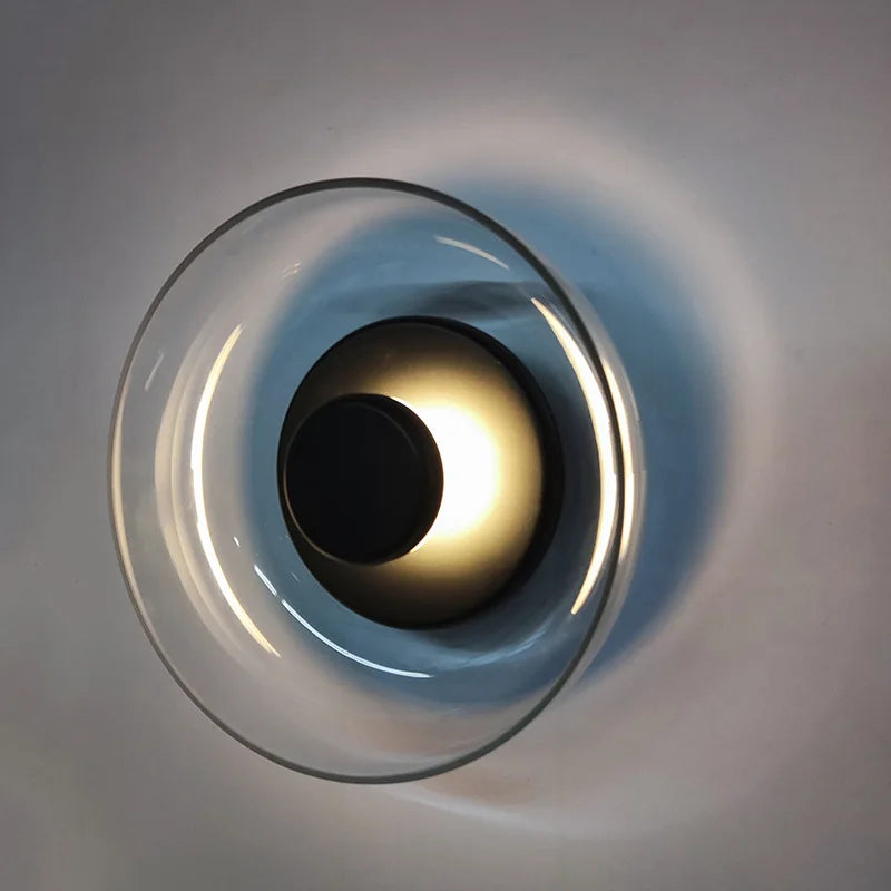 Modern Stained Glass Wall Light – Gold LED Sconce for Bedroom & Foyer