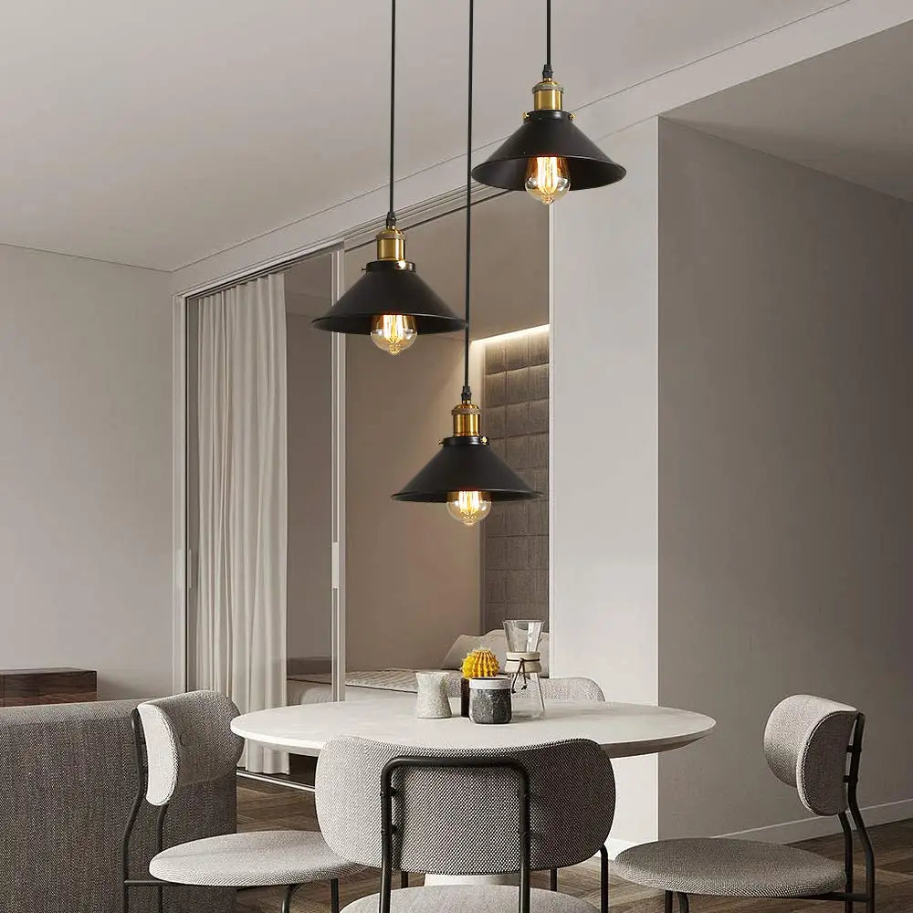 Industrial Edison 3-Light Iron Chandelier