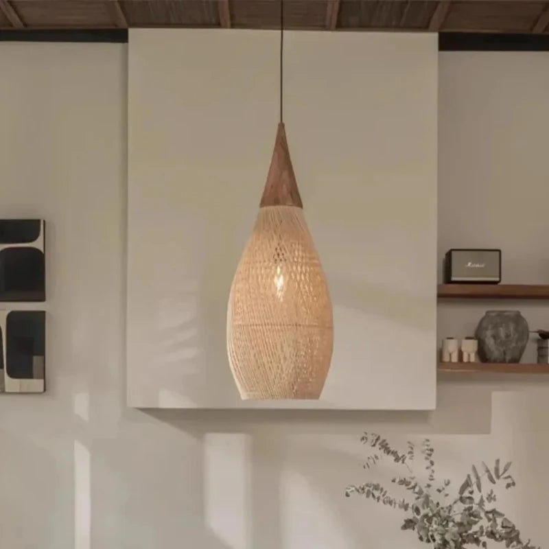 Natural Woven Rattan Ceiling Lamp