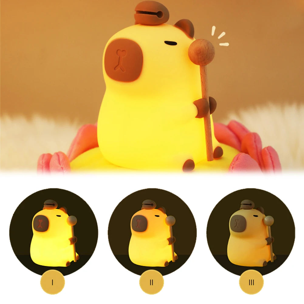 Cute Capybara LED Night Lamp for Kids