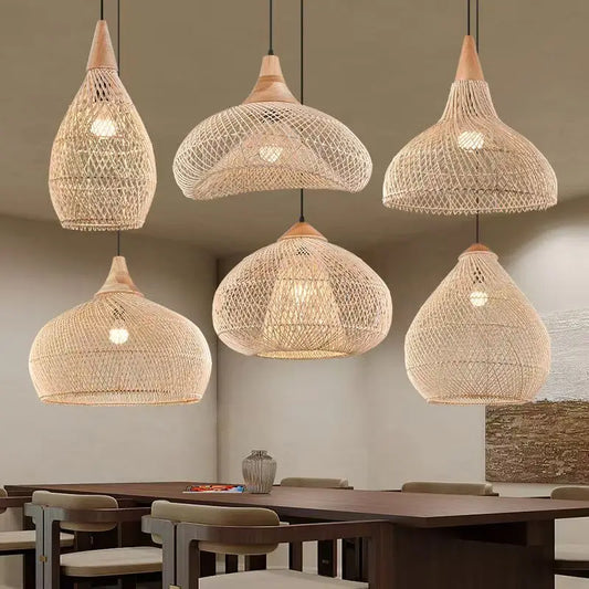 Natural Woven Rattan Ceiling Lamp
