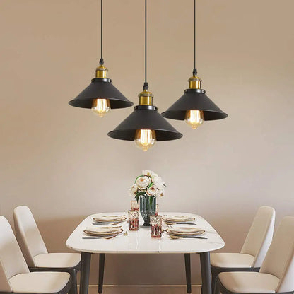 Industrial Edison 3-Light Iron Chandelier