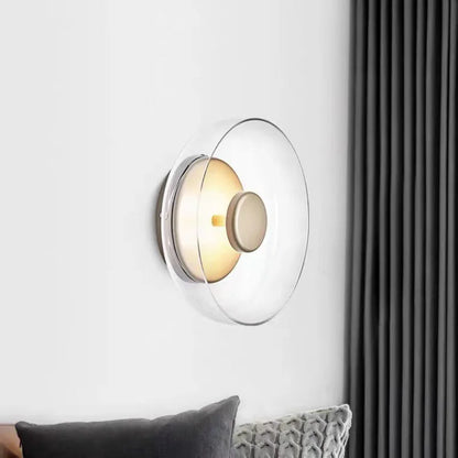 Modern Stained Glass Wall Light – Gold LED Sconce for Bedroom & Foyer