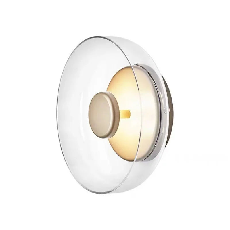 Modern Stained Glass Wall Light – Gold LED Sconce for Bedroom & Foyer