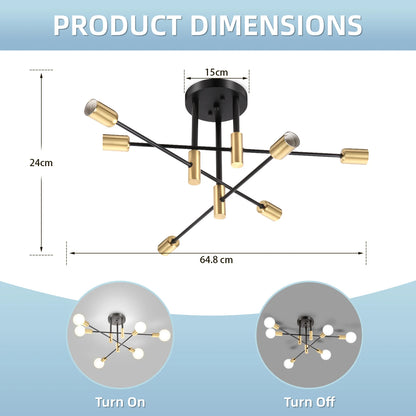 Modern Black/Gold Pendant Lamp Fixture