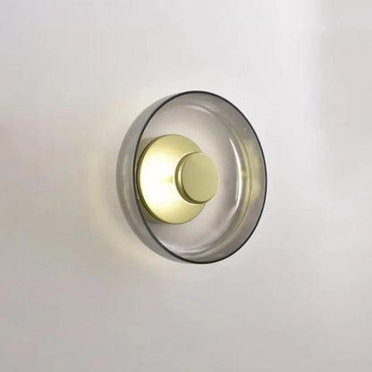Modern Stained Glass Wall Light – Gold LED Sconce for Bedroom & Foyer